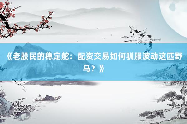 《老股民的稳定舵：配资交易如何驯服波动这匹野马？》