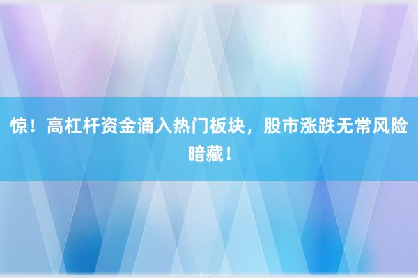 惊！高杠杆资金涌入热门板块，股市涨跌无常风险暗藏！