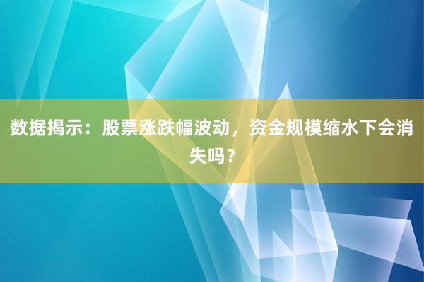 数据揭示：股票涨跌幅波动，资金规模缩水下会消失吗？