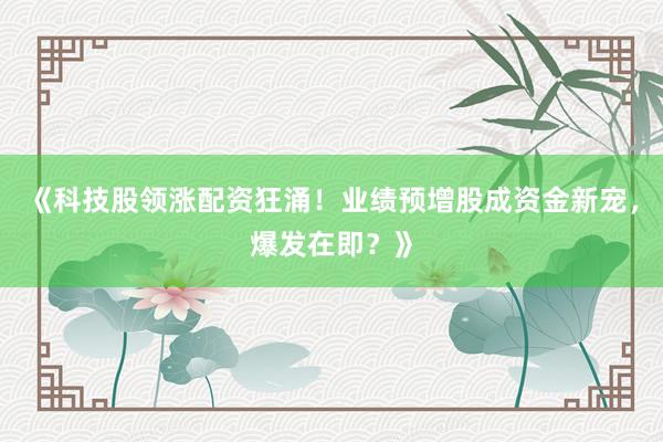 《科技股领涨配资狂涌！业绩预增股成资金新宠，爆发在即？》