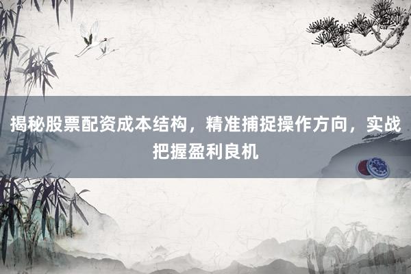揭秘股票配资成本结构，精准捕捉操作方向，实战把握盈利良机