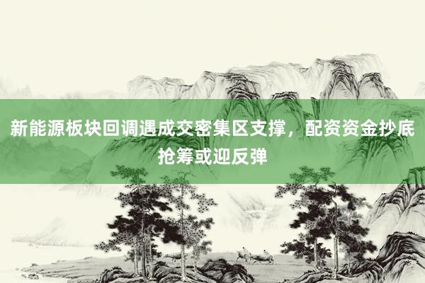 新能源板块回调遇成交密集区支撑，配资资金抄底抢筹或迎反弹