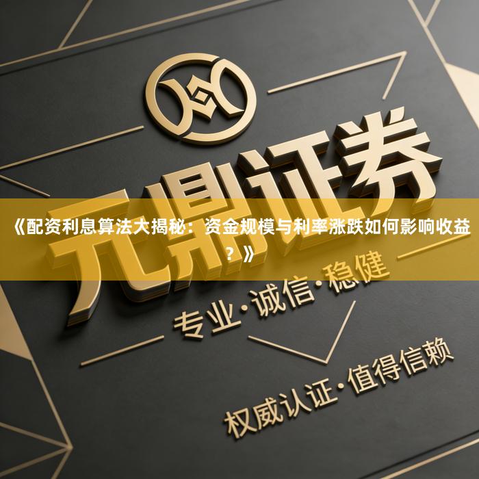 《配资利息算法大揭秘：资金规模与利率涨跌如何影响收益？》