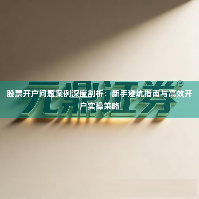 股票开户问题案例深度剖析：新手避坑指南与高效开户实操策略