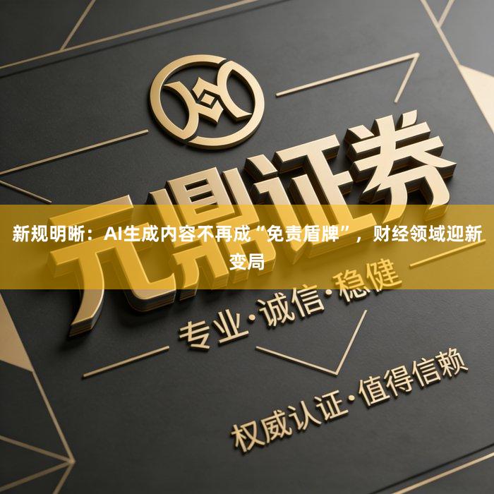 新规明晰：AI生成内容不再成“免责盾牌”，财经领域迎新变局