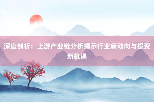 深度剖析：上游产业链分析揭示行业新动向与投资新机遇