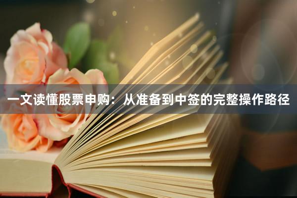 一文读懂股票申购：从准备到中签的完整操作路径