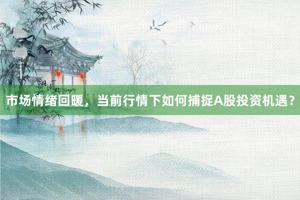 市场情绪回暖，当前行情下如何捕捉A股投资机遇？