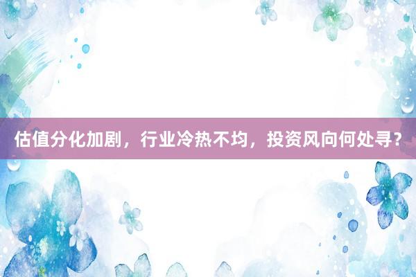 估值分化加剧，行业冷热不均，投资风向何处寻？