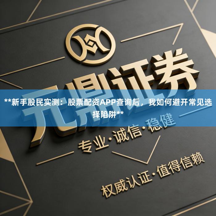 **新手股民实测：股票配资APP查询后，我如何避开常见选择陷阱**