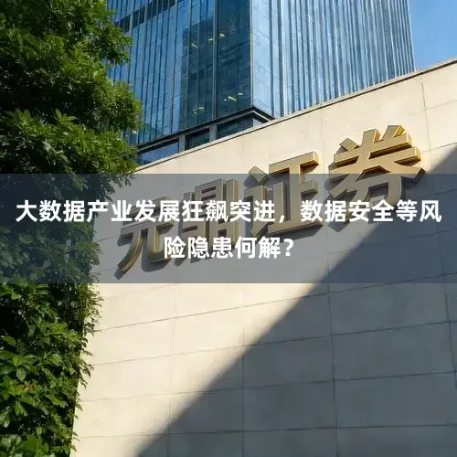 大数据产业发展狂飙突进，数据安全等风险隐患何解？