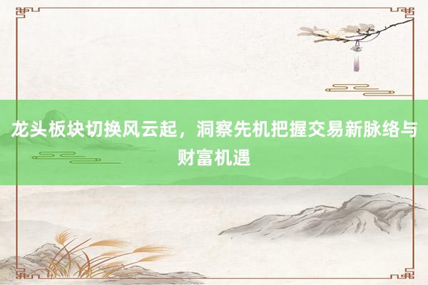 龙头板块切换风云起，洞察先机把握交易新脉络与财富机遇
