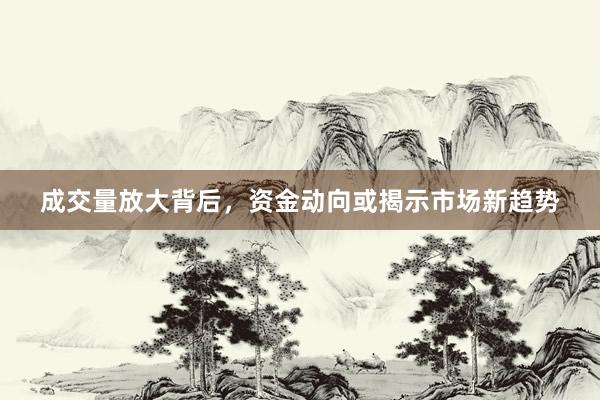 成交量放大背后，资金动向或揭示市场新趋势